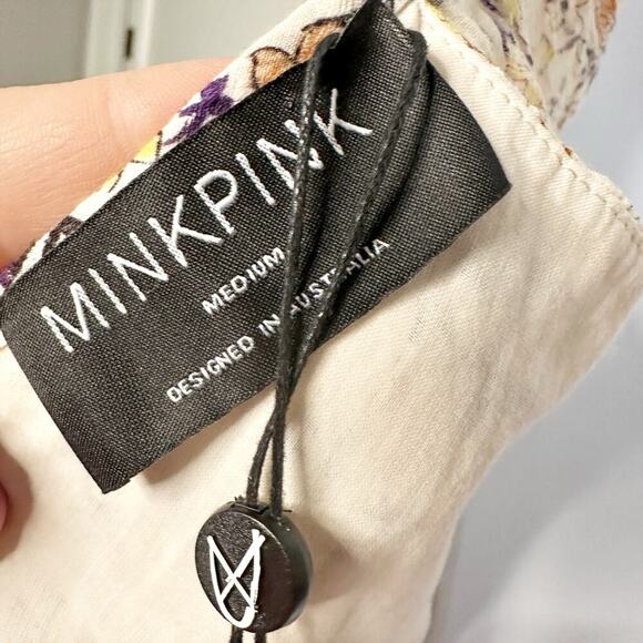 Minkpink Surrey Ditsy Floral Mini Dress Women's Size Medium NEW V neck ruffle - Picture 8 of 13
